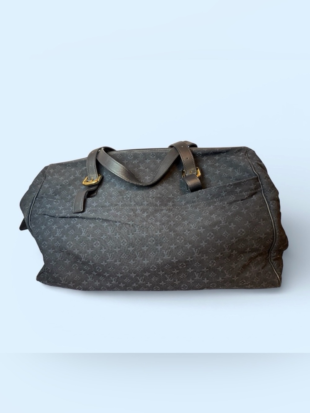 Louis Vuitton Blue Monogram Duffel Bag with Gold Hardware - Picture 3 of 9